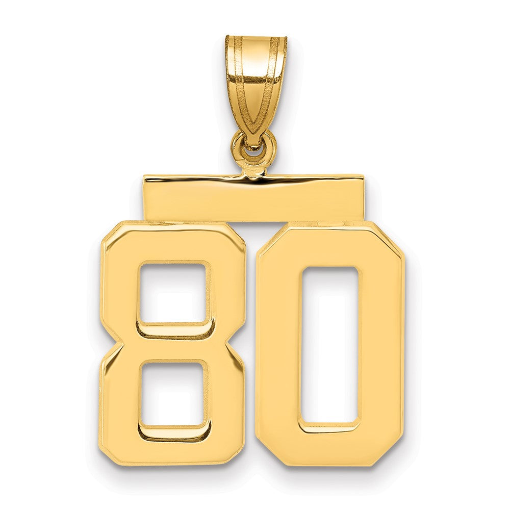 10k Medium Polished Number 80 Charm