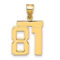 14k Medium Polished Number 81 Charm