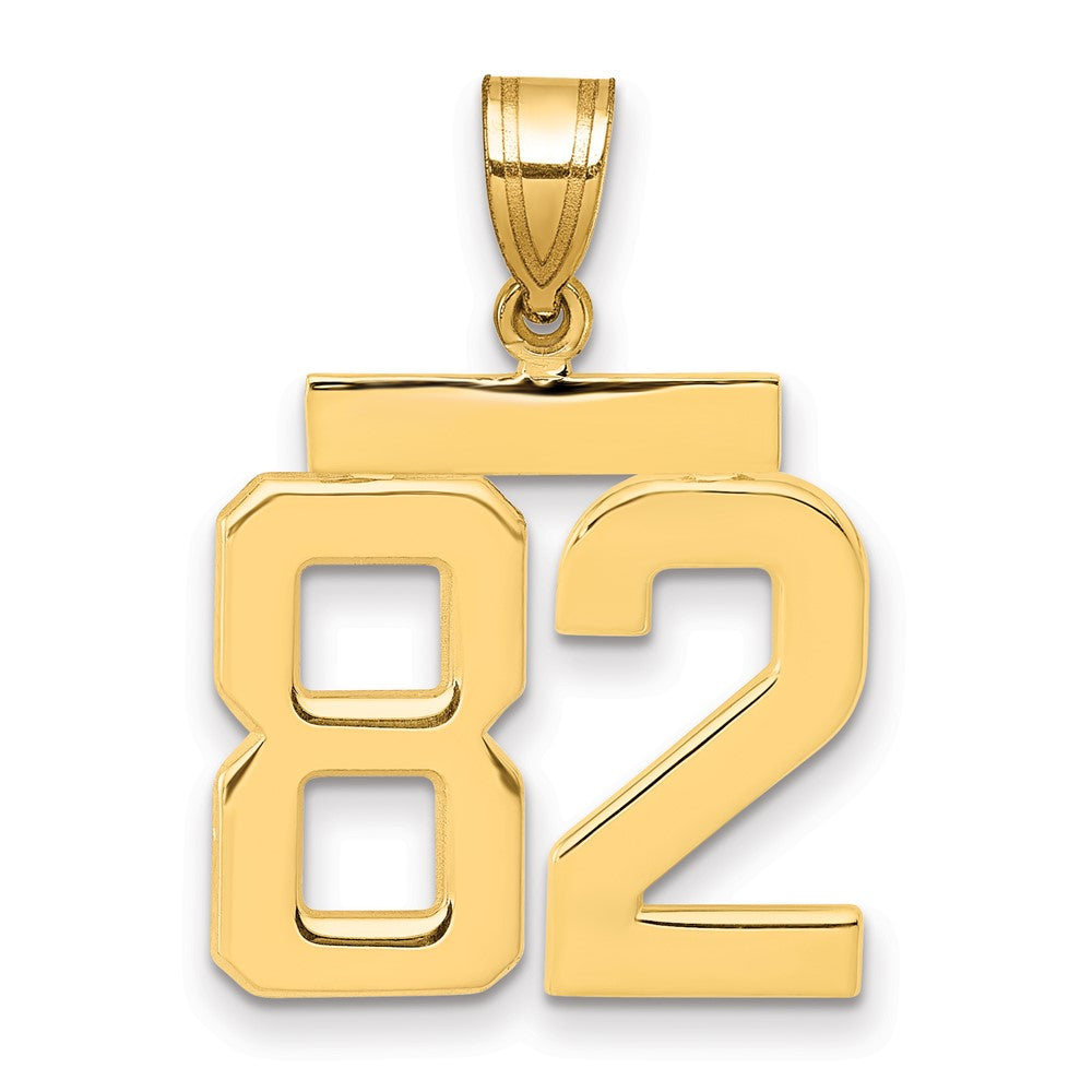 10k Medium Polished Number 82 Charm