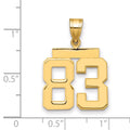 14k Medium Polished Number 83 Charm