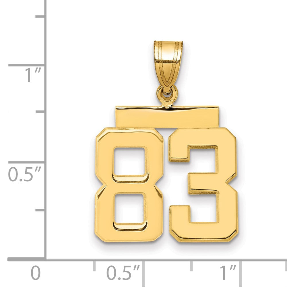 10k Medium Polished Number 83 Charm
