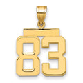 10k Medium Polished Number 83 Charm