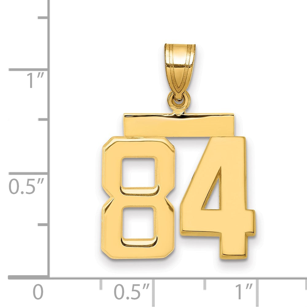 14k Medium Polished Number 84 Charm