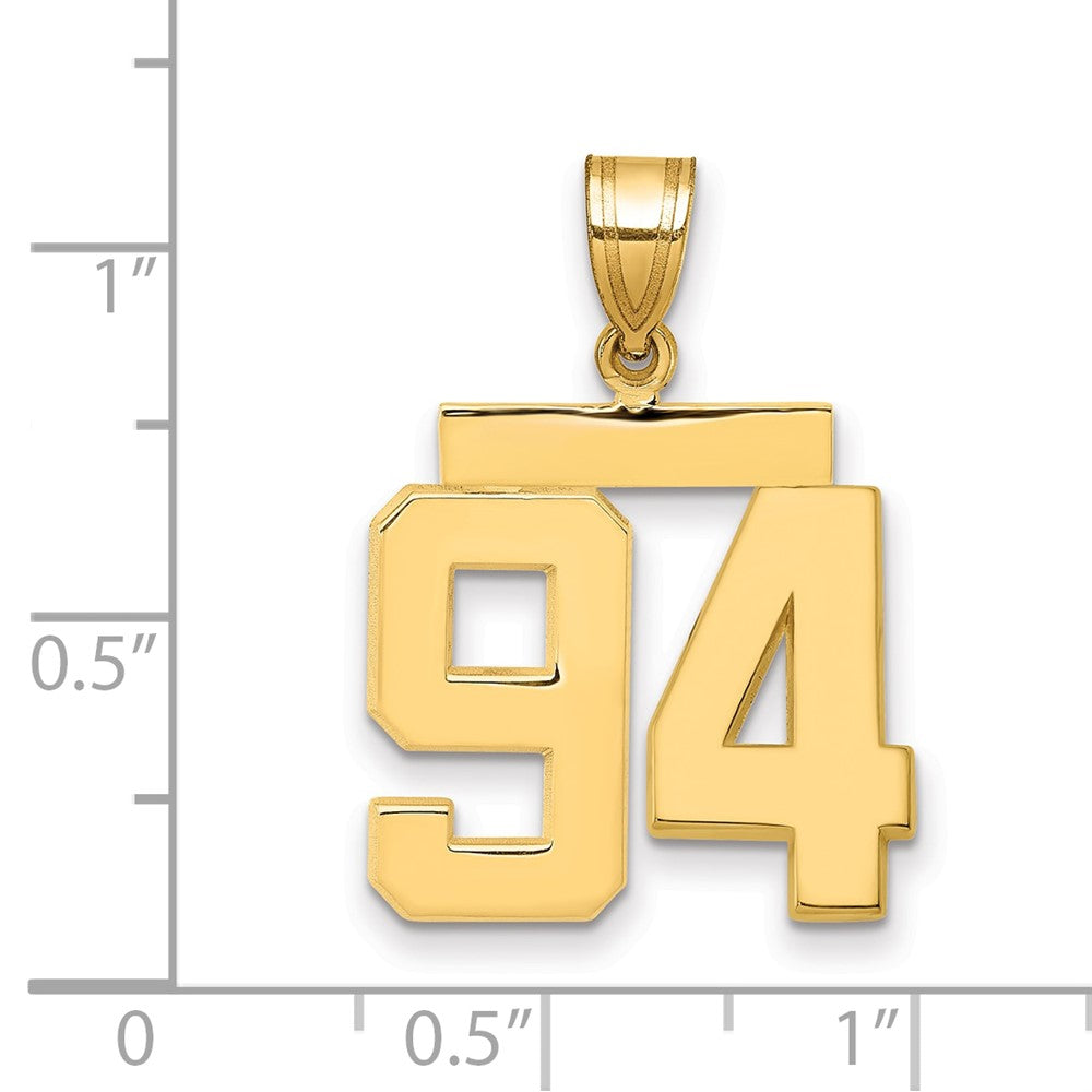 14k Medium Polished Number 94 Charm