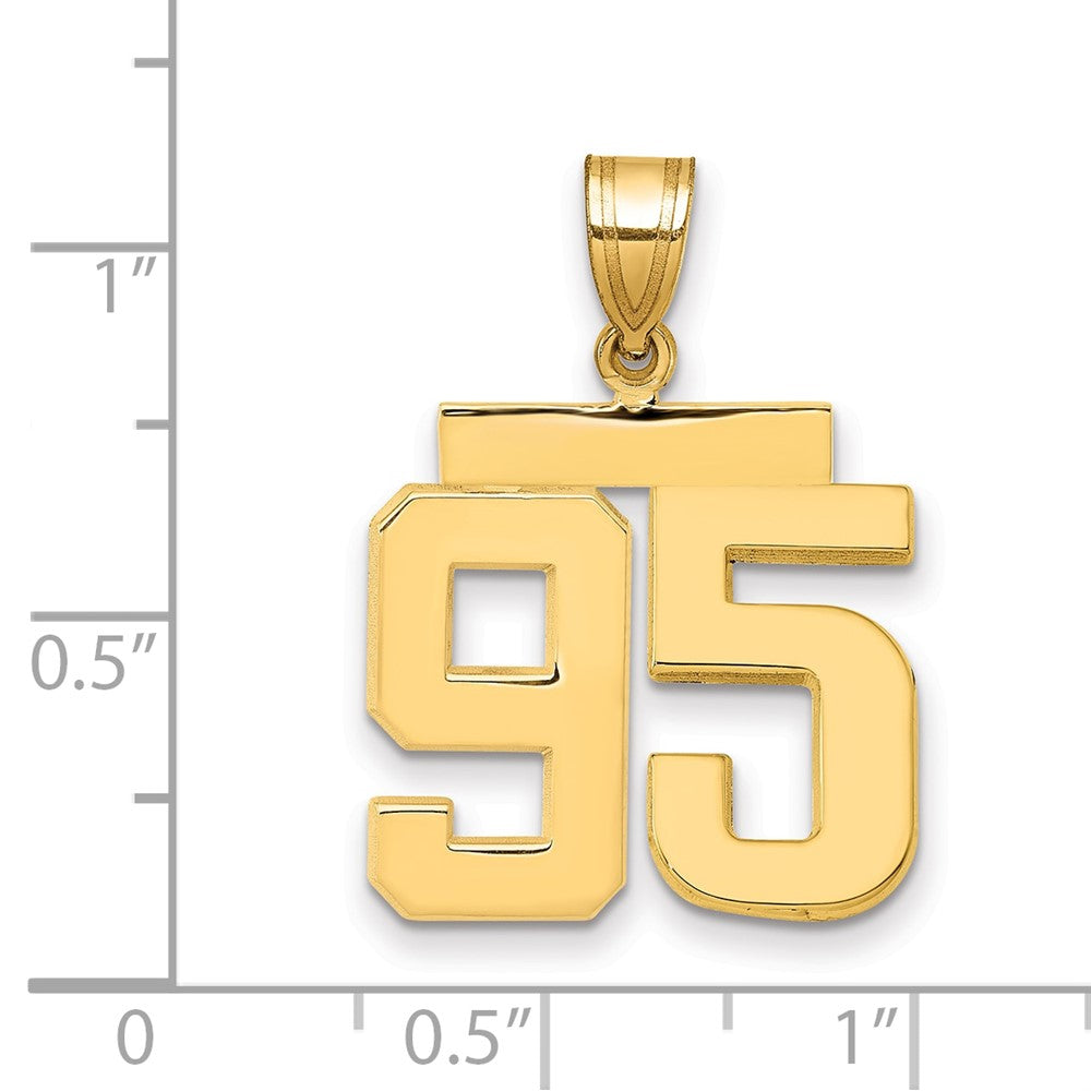 14k Medium Polished Number 95 Charm