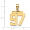 14k Medium Polished Number 97 Charm