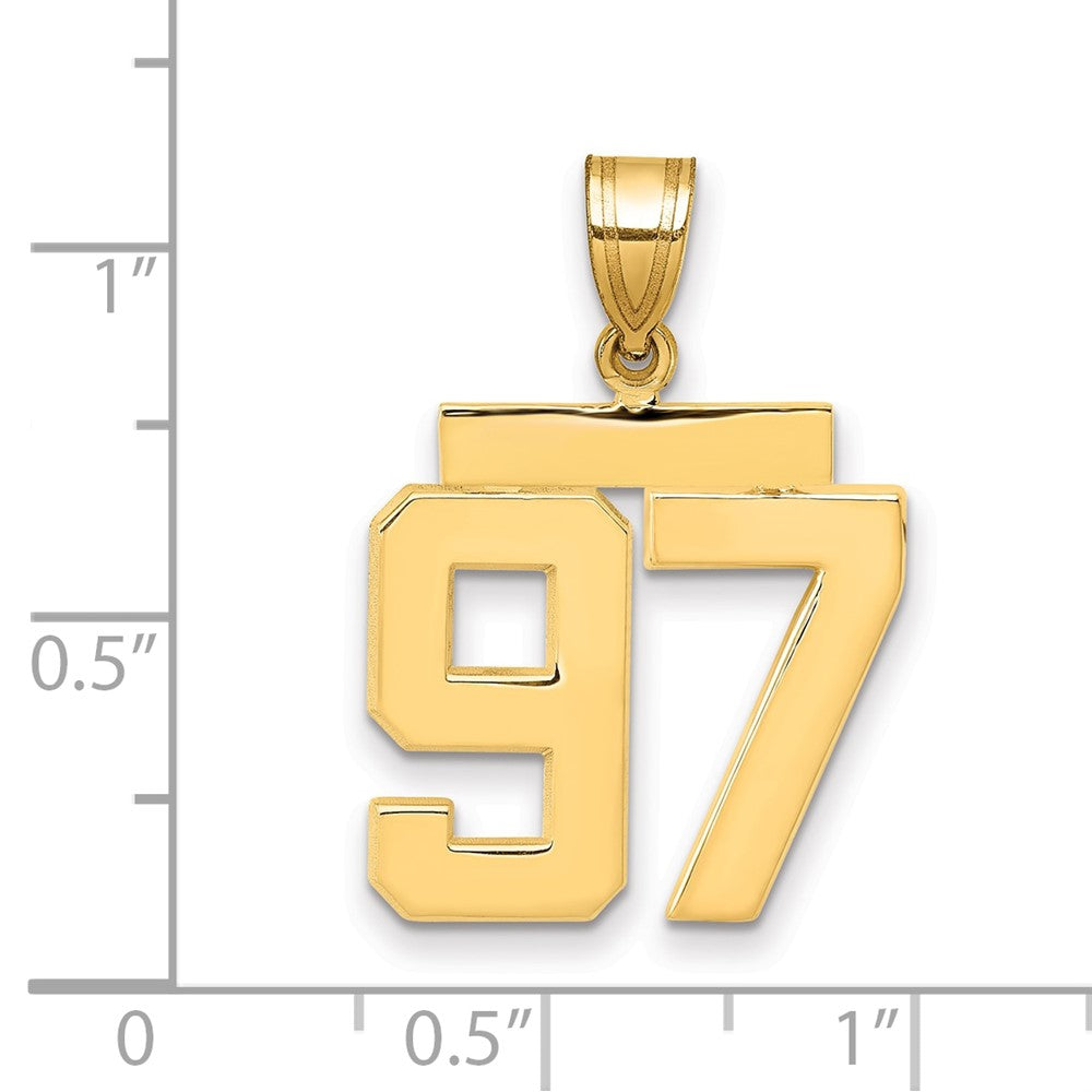 14k Medium Polished Number 97 Charm