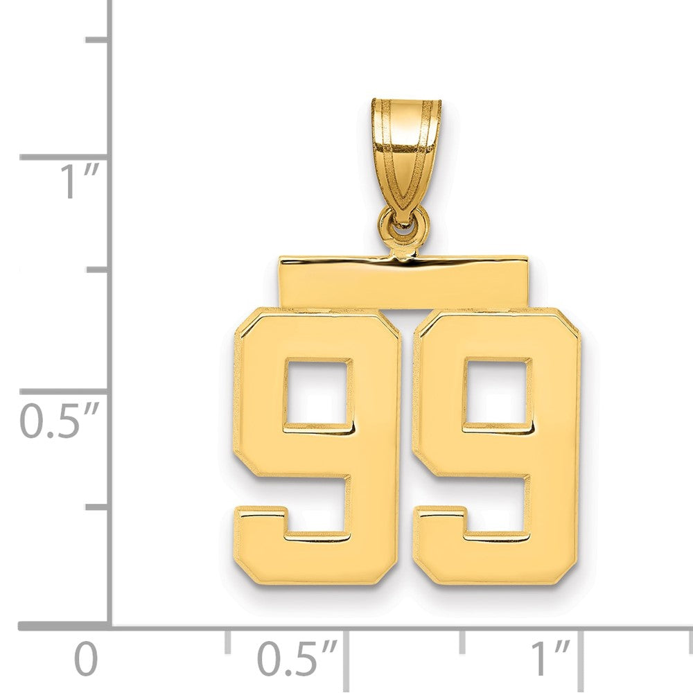 10k Medium Polished Number 99 Charm