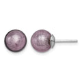 Sterling Silver Rhodium-plated Lavender Italian Murano Earrings