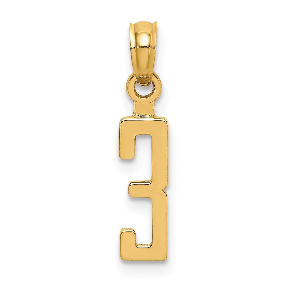 14k Polished Number 33 Pendant