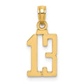 14k Polished Number 13 Pendant