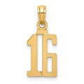 14k Polished Number 16 Pendant