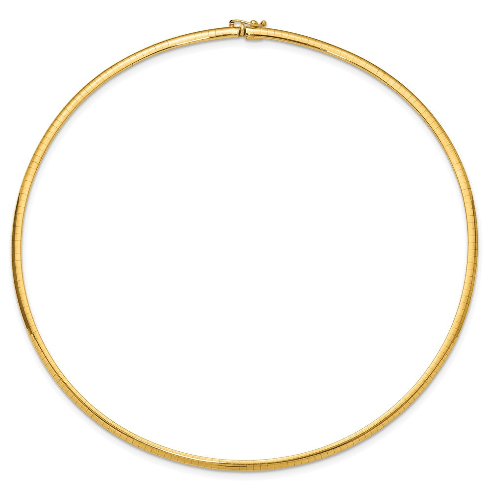 14k 3mm Domed Omega Necklace