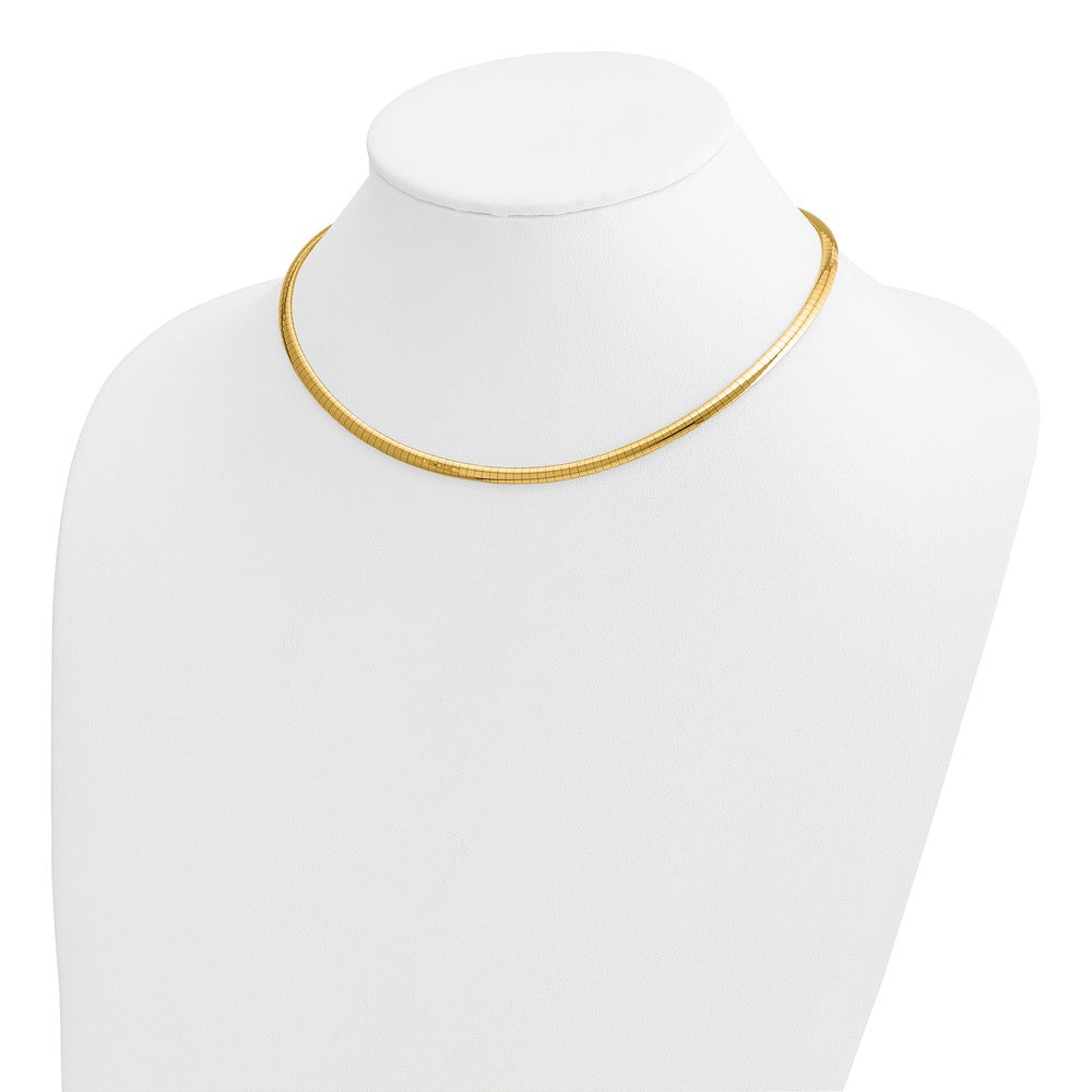14k 4mm Domed Omega Necklace