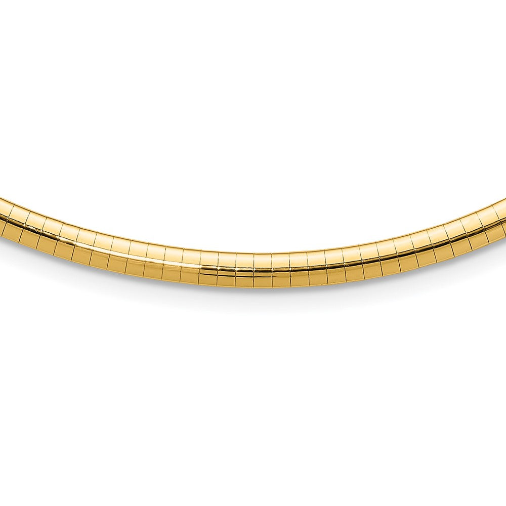 14k 4mm Domed Omega Necklace