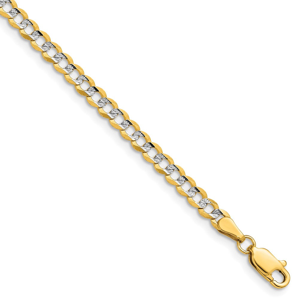 14k 3.7mm Lightweight Pavé Flat Cuban Chain