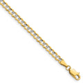 14k 3.7mm Lightweight Pavé Flat Cuban Chain