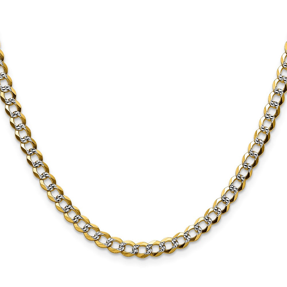 14k 4.7mm Lightweight Pavé Flat Cuban Chain