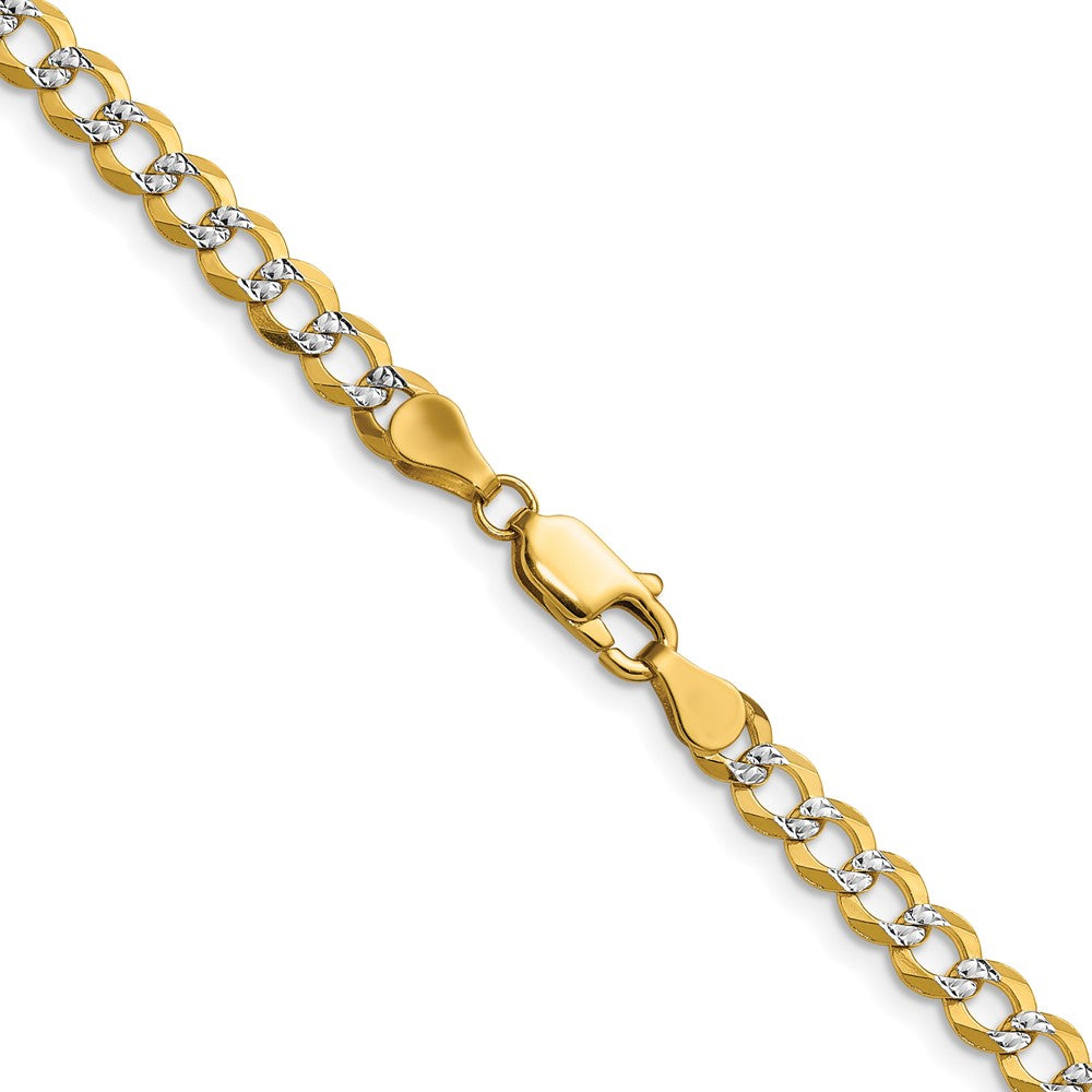 14k 4.7mm Lightweight Pavé Flat Cuban Chain