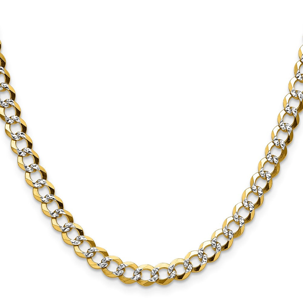 14k 5.9mm Lightweight Pavé Flat Cuban Chain