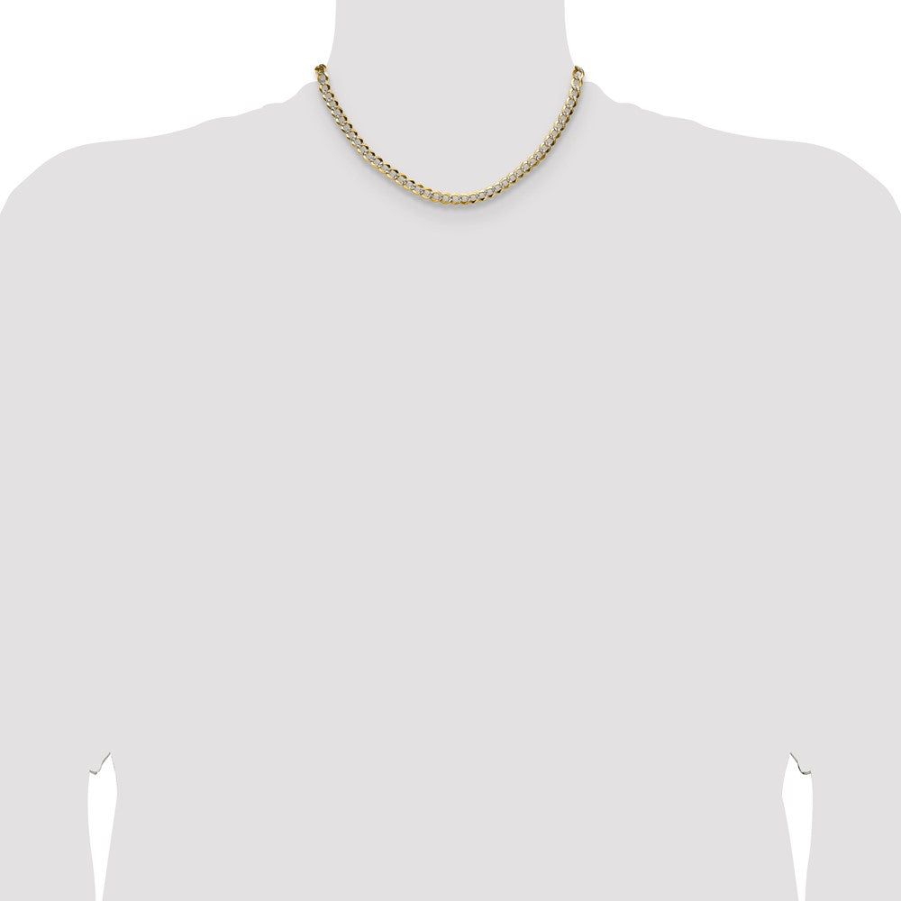 14k 5.9mm Lightweight Pavé Flat Cuban Chain