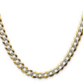 14k 7.2mm Lightweight Pavé Flat Cuban Chain