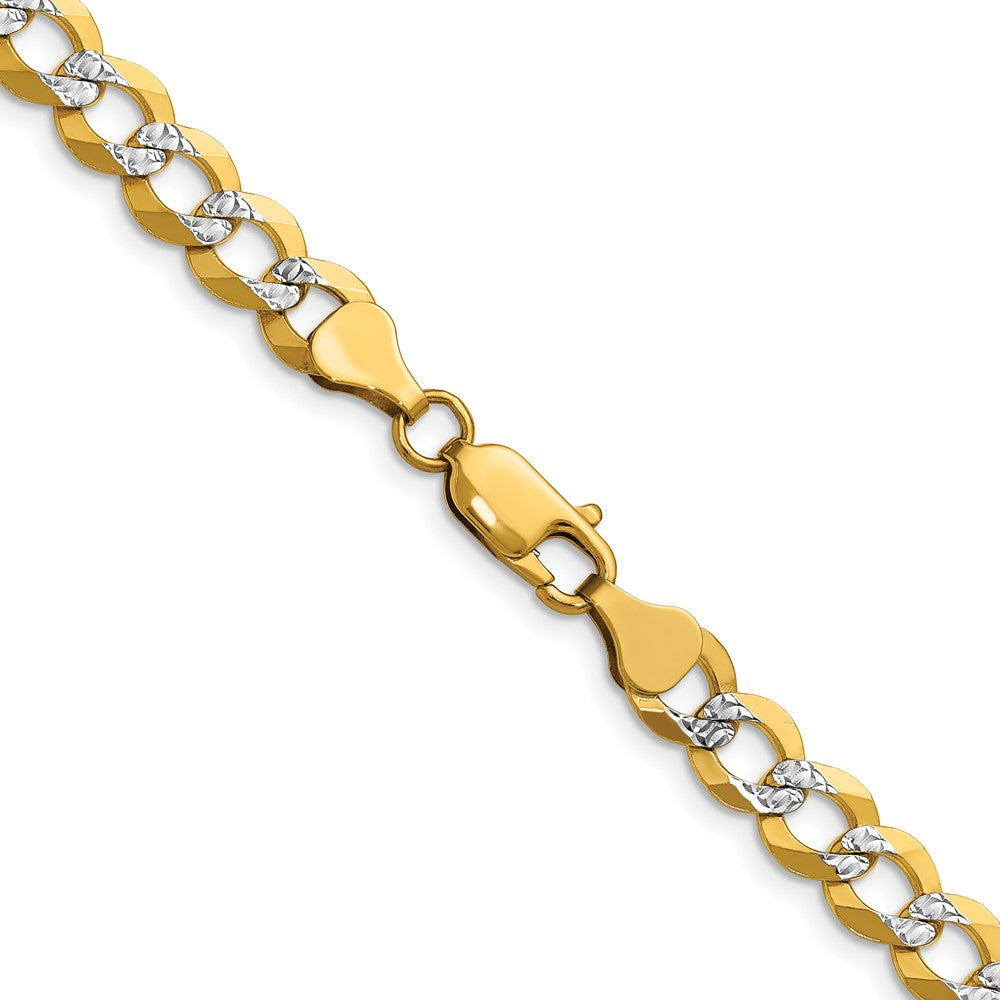 14k 7.2mm Lightweight Pavé Flat Cuban Chain