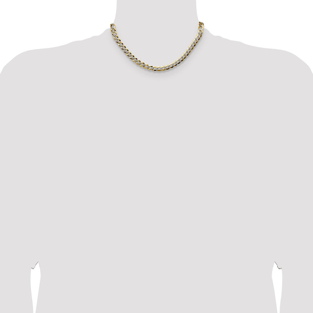 14k 7.2mm Lightweight Pavé Flat Cuban Chain