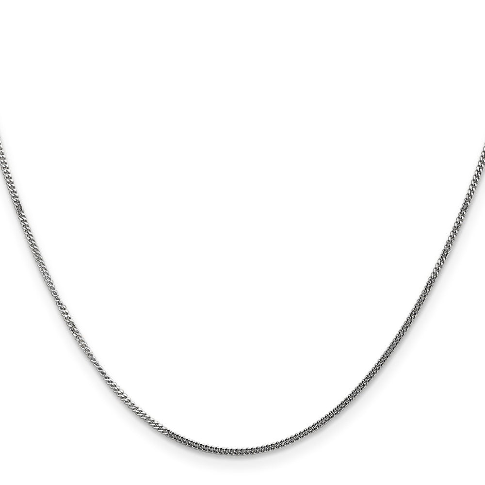 14k White Gold 1.3mm Curb Pendant Chain