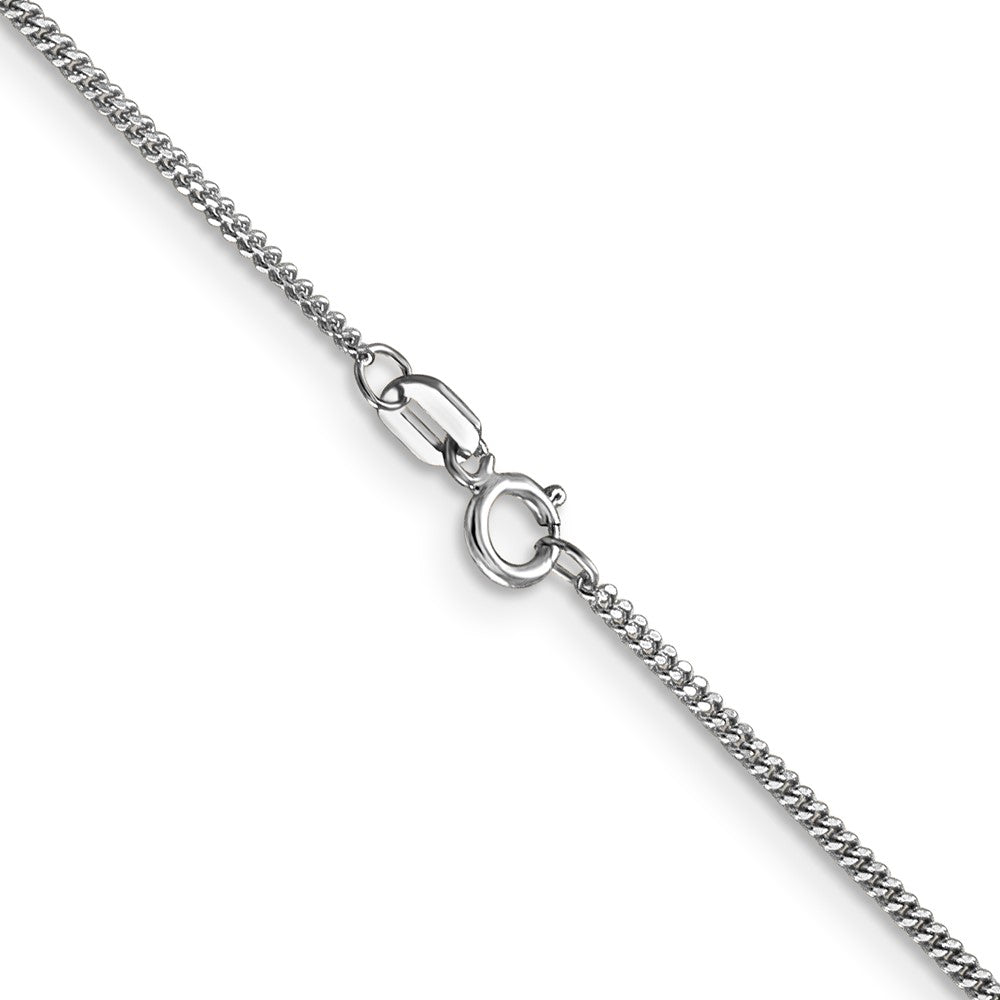 14k White Gold 1.3mm Curb Pendant Chain