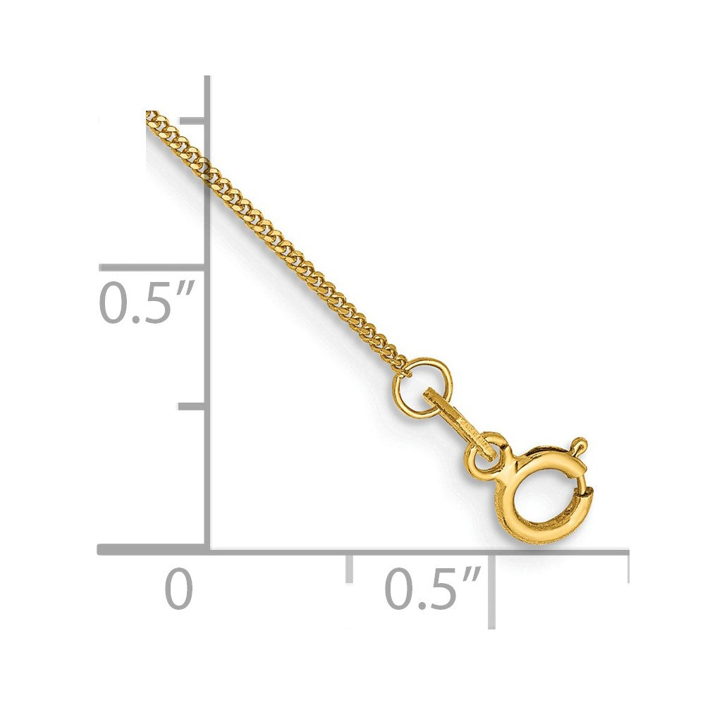 14k .9mm Curb Pendant Chain