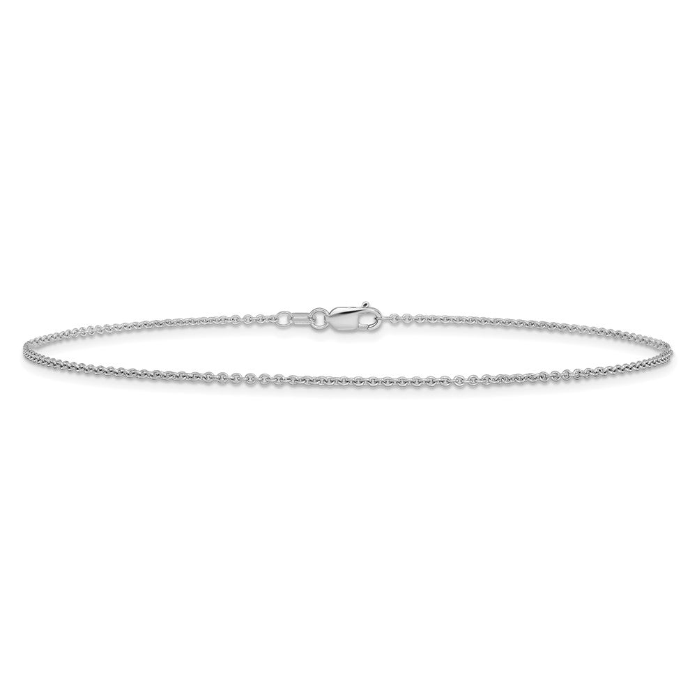 14k White Gold 1.4mm Round Open Link Cable Chain