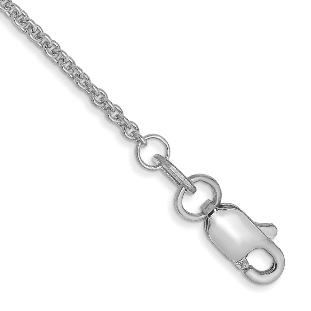 14k White Gold 1.4mm Round Open Link Cable Chain