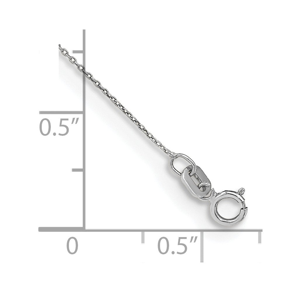 14k White Gold .75mm Round Open Link Cable Chain