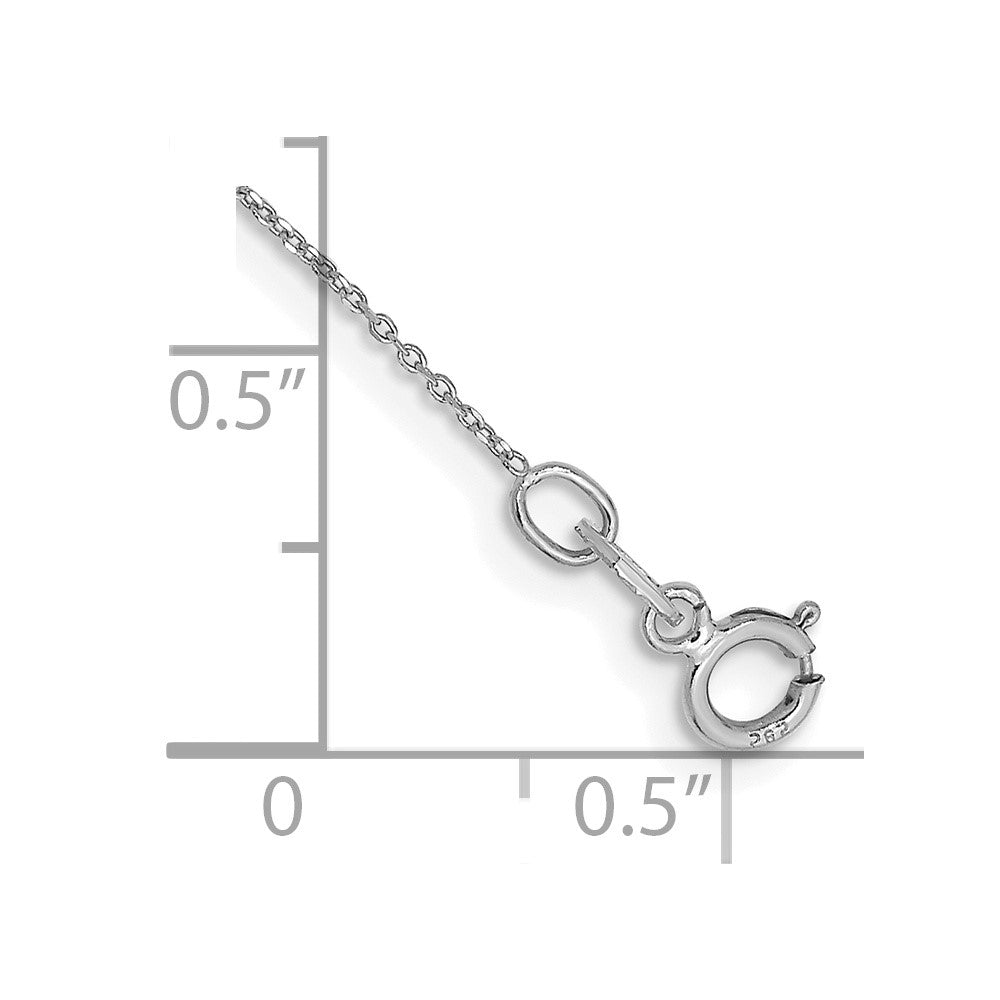 14k White Gold .6mm D/C Round Open Link Cable Chain
