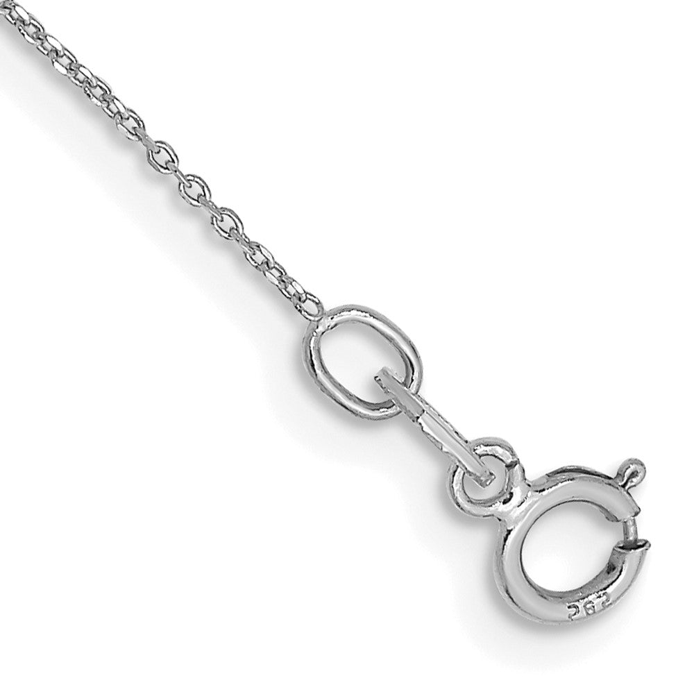 14k White Gold .6mm D/C Round Open Link Cable Chain