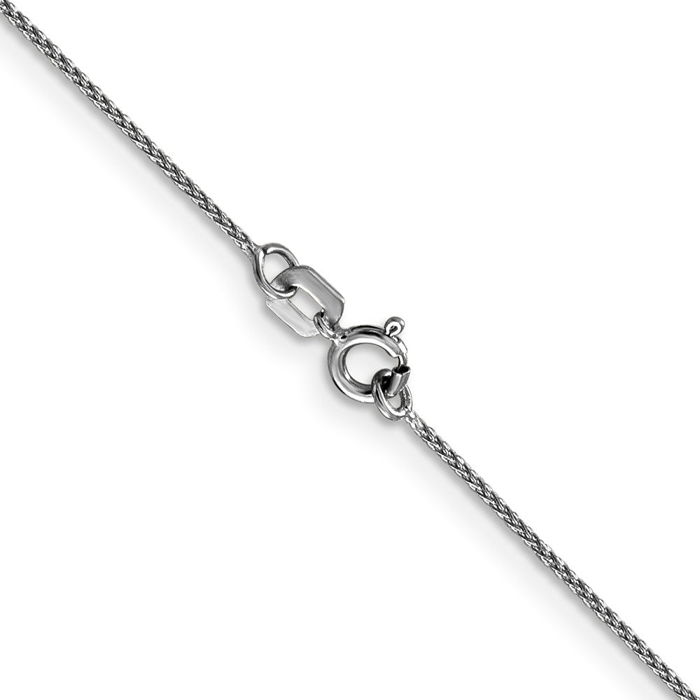 14k White Gold .85mm D/C Spiga with Spring Ring Clasp Chain