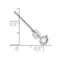 14k White Gold .8mm D/C Cable with Spring Ring Clasp Chain