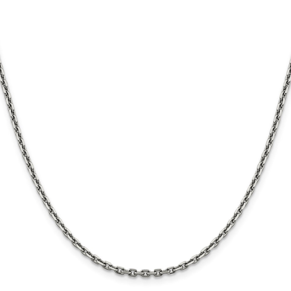 14k White Gold 2.5mm D/C Cable Chain