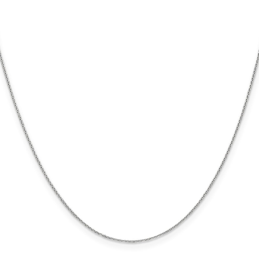 14k White Gold .65mm D/C Round Open Link Cable Chain