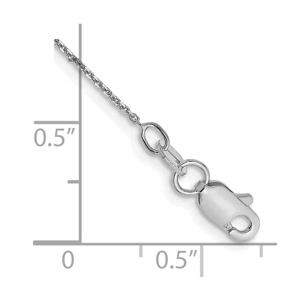 14k White Gold .8mm D/C Round Open Link Cable Chain