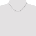 14k White Gold 1.8mm D/C Round Open Link Cable Chain