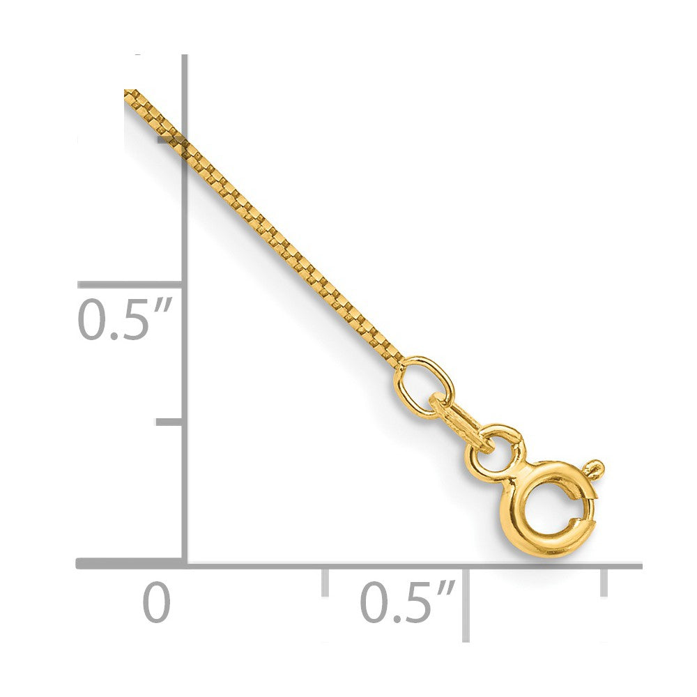14k .7mm Box with Spring Ring Clasp Chain