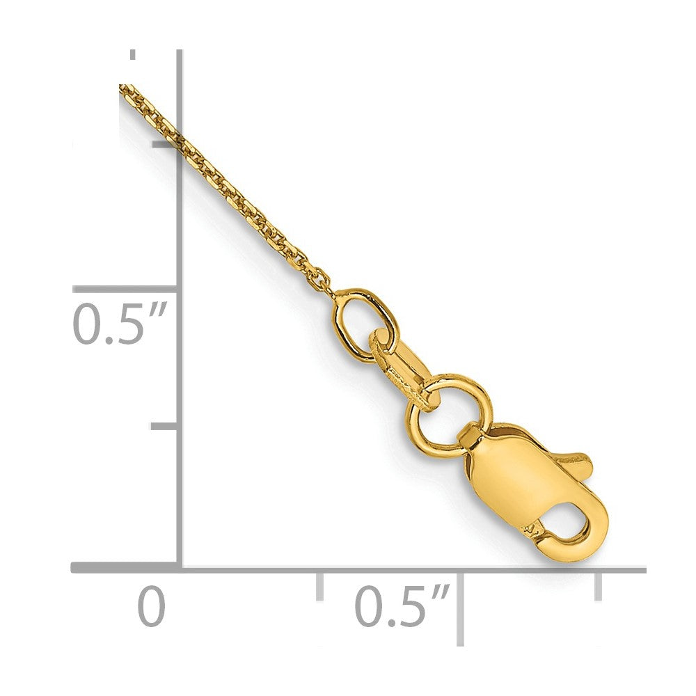 14k .8mm D/C Round Open Link Cable Chain