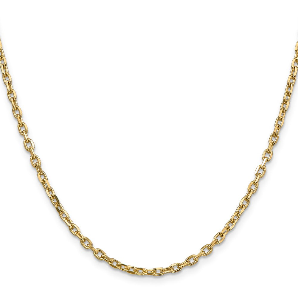 14k 3mm D/C Round Open Link Cable Chain