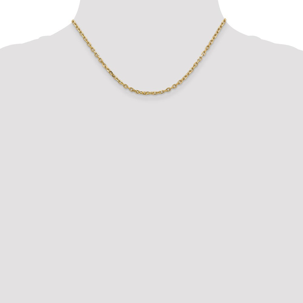 14k 3mm D/C Round Open Link Cable Chain