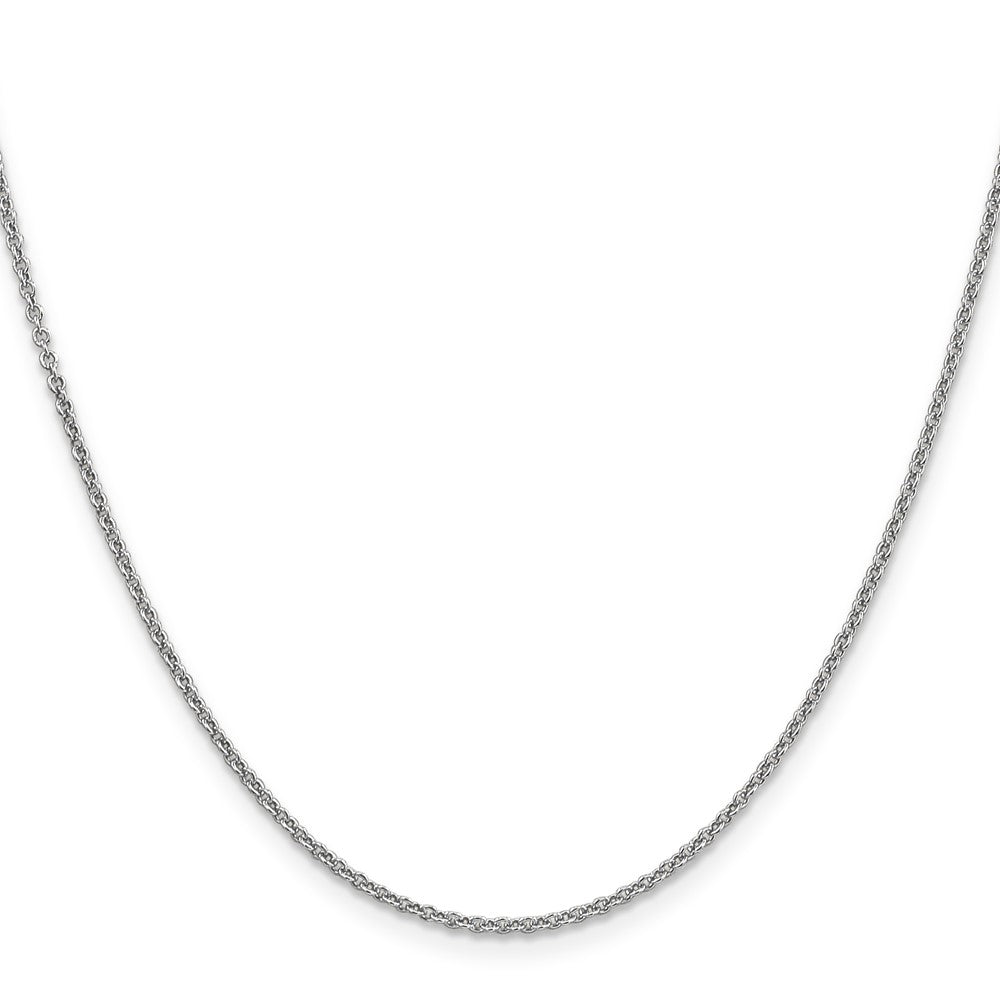 14k White Gold 1.6mm Round Open Link Cable Chain