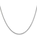 14k White Gold 2mm Round Open Link Cable Chain