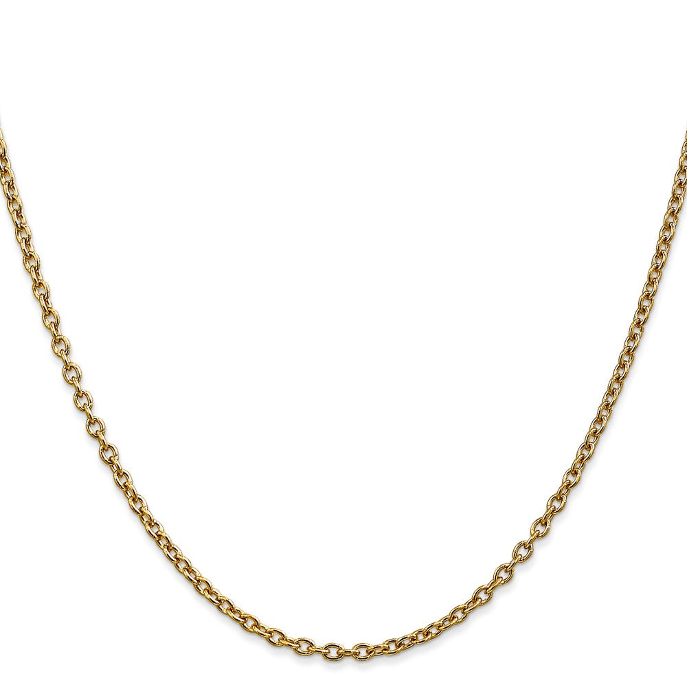 14k 2.4mm Round Open Link Cable Chain