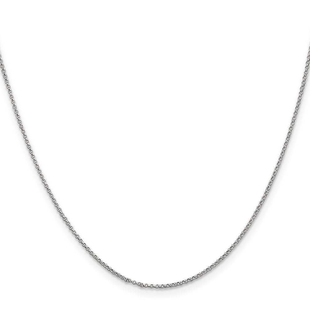 14k White Gold 1.15mm Rolo Pendant Chain